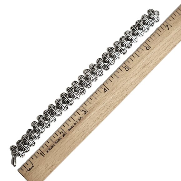 Vintage Double Spiral Handcrafted Sterling Bracelet  7" - Picture 6 of 6